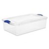 32 Quart Clear Plastic Storage Bin with Lid and Blue Latches