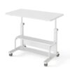 32" Rolling Desk with Storage Shelves, Height Adjustable for Small Space