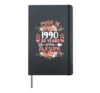 33 Years Old 33rd Birthday Born in 1990 Women Girls Floral Hardcover Journal, Black