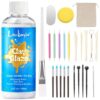 3.4FL OZ Air Dry Clay Glaze & 25pcs Tools Kit, Gloss Protective Sealant