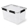 34 Qt Clear Plastic Storage Container with Lid and Carry Handles