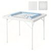 35" Mahjong Table ,Folding Card Table w/ Cup Holders,Carry Handle & Trays