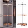 360° Rotating Adjustable 3-Tier Trouser Rack for Closet - Space-Saving Corner Organizer, Height Adjustable (75-83 inches) - Maximize Wardrobe Storage & Declutter Your Space