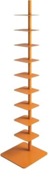 360° Rotating Metal Bookshelf 9-Tier Open Iron Storage Rack Floor-to-Ceiling Library Book Tower for Living Room & Office Stylish Modern Display Unit