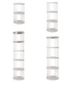 360° Rotating Transparent Bookshelf Large Capacity Tall Storage Rack for Books/Collectibles/Ornaments Modern Living Room & Bedroom Display Cabinet (White 4-Tier)