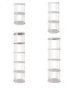 360° Rotating Transparent Bookshelf Large Capacity Tall Storage Rack for Books Collectibles and Ornaments Elegant White Display Cabinet for Living Room Bedroom or Entrance.