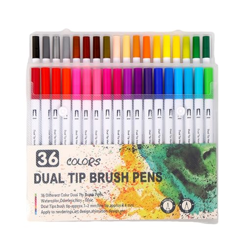 36/48/60/72/100 Watercolor Felt Tip Markers Set with Watercolor Tip