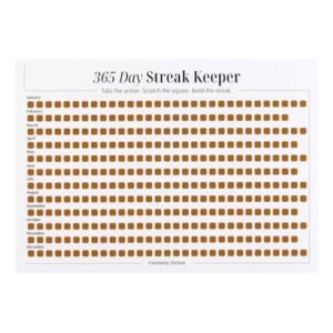 365 Day Scratch Off Habit Tracker (16.5" x 11.7") | Daily Streak Keeper & Year-Long Goal Tracker – Visual Progress Chart for Daily Habits, Morning Routines & Productivity