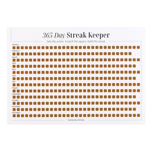 365 Day Scratch Off Habit Tracker (16.5" x 11.7") | Daily Streak Keeper & Year-Long Goal Tracker – Visual Progress Chart for Daily Habits, Morning Routines & Productivity