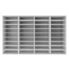 36‑Compartment PVC Literature Organizer with Removable Dividers, White