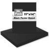 36 Pack Black Poster Board 11x14in, Black Paper Large Cardstock