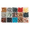 375pcs 8mm Natural Gemstone Beads Crystal Bracelet Jewelry Making Kit,15C