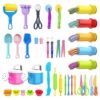 37PCS Sensory Bin Filler Tools Toys for Toddler Fine Motor Skills Improve
