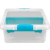 37 Quart Medium Split And Store Clear Plastic Storage Bin With Removable Divider Stackable Organizer Container For Crafts Hardware Sewing Supplies Garage Closet Household Separated Storage Tub