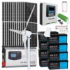 3880W 48V Hybrid Solar Wind Kit: 24x 120W Panel + 1000W Turbine + 8X 100Ah LiFePO4 20kWh + 6000W/18000W Inverter 120V/240V + Dual MPPT Hybrid Charge Controller Off Gird System