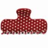 3.8 Inch Polka Dot Acetate Claw Clip for Women Thin & Thick Hair, Red