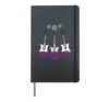 3 bass Guitars Asexual Ace Pride Flag LGBTQ Music Guitarist Hardcover Journal, Black