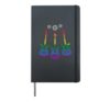 3 Bass Guitars Rainbow Gay Pride Flag LGBTQ Music Guitarist Hardcover Journal, Black
