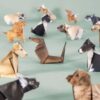 3D Dogs Origami Paper 50 Sheets, Paper Craft Kit, Art Craft Activity