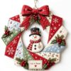 3D Fabric Poke Wreath DIY Kit, Christmas Wreath Craft for Adults，X
