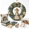 3D Fabric Poke Wreath DIY Kit, Christmas Wreath DIY Kit for Adults，Angel