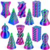 3Dgenius 12 Pack 3D Printed Fidget Toys, Impossible Passthrough Spiral Set