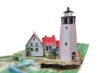 3D Pop Up Card Lighthouse with Coastal House and Fishing Boat