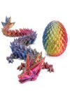 3D Printed Dragon Eggs, Glow in the Dark, 11 Inch, Fidget Toy for Kids and Adults, Home Office Desk Decor (Red-Yellow-Blue)