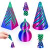3D Printed Fidget Toys (3 Pack), Impossible Cone & Pyramid Spiral Toy, Optical Illusion Passthrough Desk Toys for Adults & Kids, Stress Relief Sensory Fidgets for Anxiety, Cool Office Gifts, 3PCS