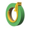 3D Printed Tape Helper, Cute Mini Masking Tape Dispenser and Cutter, Portable Tape Roll Holder with Serrated Edge, Desk Tape Cutter Accessory for Office, Gift Wrapping, Crafting and DIY, Green