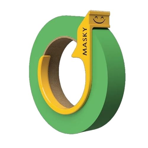 3D Printed Tape Helper, Cute Mini Masking Tape Dispenser and Cutter, Portable Tape Roll Holder with Serrated Edge, Desk Tape Cutter Accessory for Office, Gift Wrapping, Crafting and DIY, Green