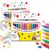 3D Puffy Popcorn Pens for Kids, 2026 New Popcorn Pens Puffy 3D Art,12-Color Bubble Art Markers for Raised Texture Drawing, DIY Crafts, Greeting Cards, Coloring and School Projects