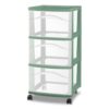 3‑Drawer Medium Green Rolling Storage Cart, Versatile Mobile Utility Organizer Cart for Bathroom, Kitchen, Office and Dorm Organization