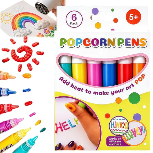 3D Relief Art Pen, Puffy Popcorn Drawing Markers 12 Colors DIY Craft，A*1