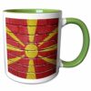 3dRose National flag of Macedonia painted 11oz Two-Tone Green Mug