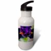 3dRose USA, Oregon. Garden in full bloom with closeup of bearded iris Flip Straw 21oz Water Bottle