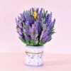 3D Up Greeting Card Purple Orchid Bouquet for Mom Wife Birthday Anniversary Mother's Day 9.8x9.8 Inch
