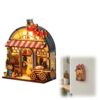 3D Wooden Puzzle Fridge Magnet, Mini Wooden House Model Kit (Rabbit)