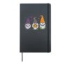 3 Fall Gnomes Pumpkin Autumn Fall Cute Garden Halloween Hardcover Journal, Black