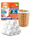 3 Gallon 140 Counts Strong Trash Bags Garbage Bags by RayPard, fit 10-12 Liter, 2.6, 3, 3.3 Gal trash Bin Liners for Home Office Kitchen Bathroom Bedroom, Clear
