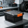 3 Gallon Heavy Duty Black Plastic Storage Box