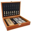 3 in 1 Foldable Wooden Chess Set for Travel Board Chess