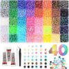 3mm 32&40-Color Resin Rhinestone Kit Bedazzling Set for Nail Art w/Tools
