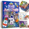 3 otters Foil Art Craft Kit, 2-in-1 Spiral Coloring Book, Astronaut