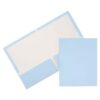 3 Pack Baby Blue Glossy Laminated Cardstock Folders, 9×12 Inch 270gsm Dual Pocket Organizer with Card Slot, Waterproof for Office Home Document Sorting
