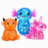 3 Pack Glitter Animal Squishy Toys Set, Axolotl Unicorn Highland Cow Slow Rising Fidget Toys, Cute Sensory Stress Relief Squishies, Kawaii Squeeze Toys for Party Favors Birthday Gifts (Random Color)