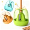 3 Pack Handheld Pencil Sharpeners with Cover,Manual Pencil Sharpener