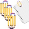 3 Pack Large Pencil Shaped Paper Clips, 3.9 Inch Cute Decorative Bookmark Paperclips, Novelty Back to School Classroom & Office Stationery Supplies for Students Teachers