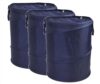3 Pack Pop Up Laundry Hamper with Zipper Lid, Navy Blue