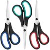 3 Packs Scissors All Purpose, 8 Inch Scissors Bulk Sharp Sewing Fabric Shears for Office Home School Supplies, Stainless Steel Craft Scissor for Adults Teachers, Right/Left Handles Cutting Tools